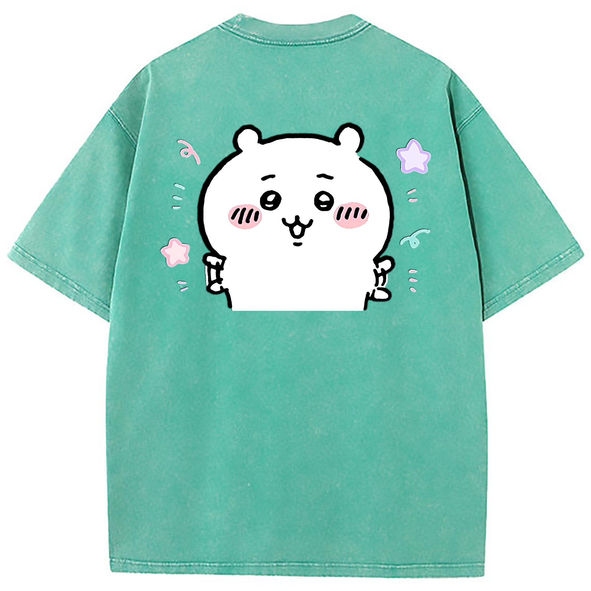 （画像用） ちいかわ ちいかわ Chii-kawa chiikawa 綿100% ヴィンテージ風 半袖Tシャツ（背面プリント）